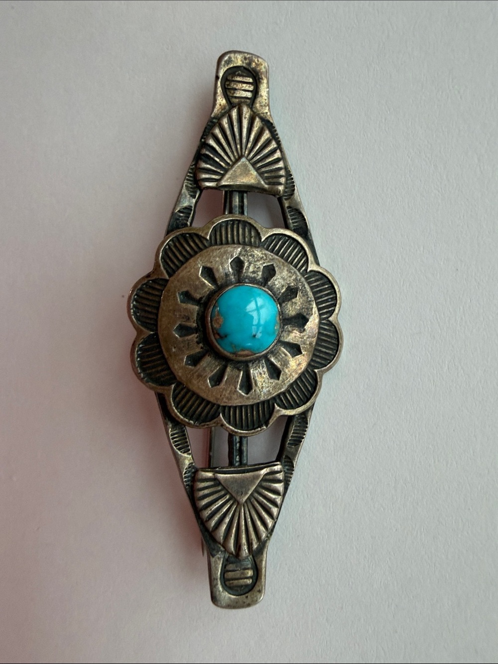Turquoise Stone Floral Concho Slide